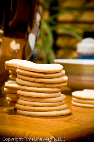 stacked un-iced cookies