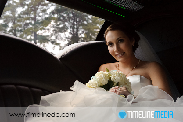 Wedding photography - Leah  in her limo on her wedding day ©TimeLine Media