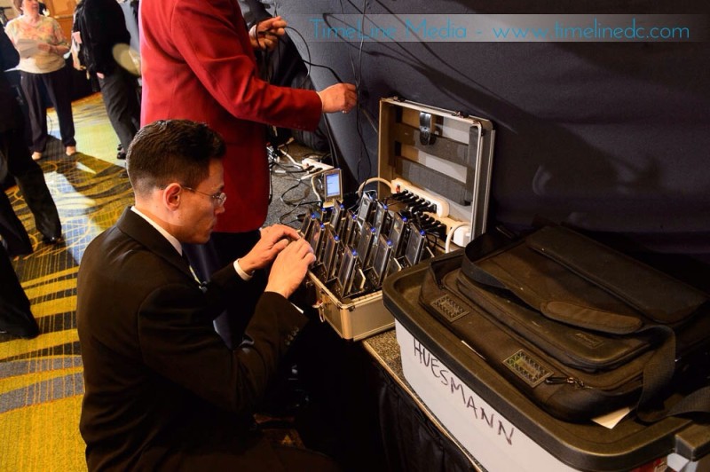 Joe Huesmann maintaining the tablets for judging score sheets ©TimeLine Media