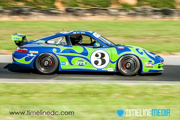 Porsche during a race at Summit Point Raceway ©TimeLine Media