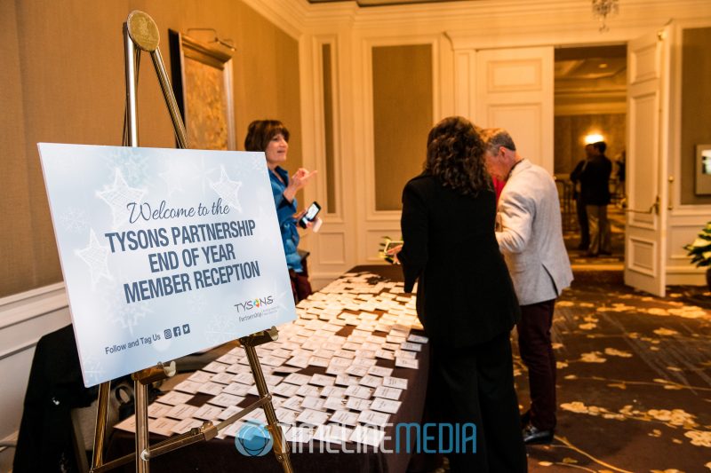 Reception table at the Ritz Carlton for a Tysons Partnership event ©TimeLine Media