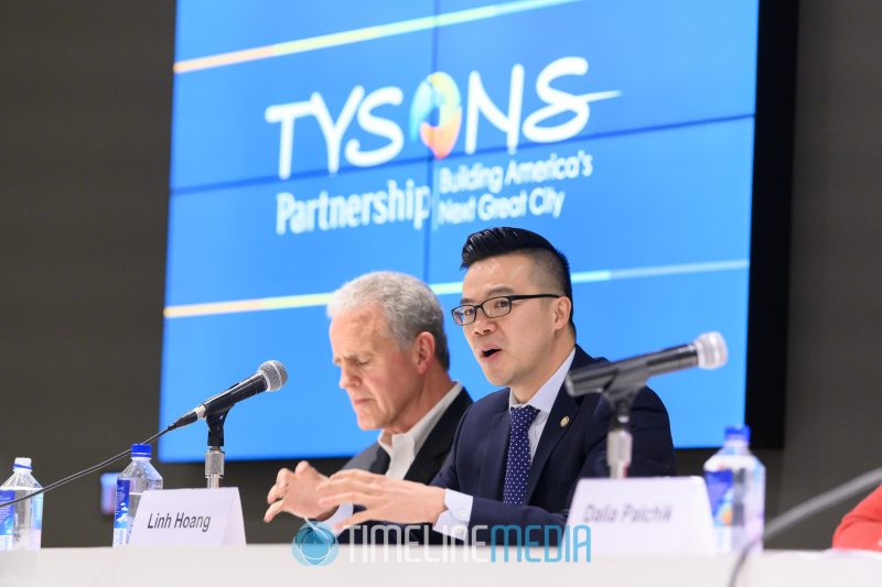 Linh Hoang speaking at the Candidate Forum by the Tysons Partnership ©TimeLine Media