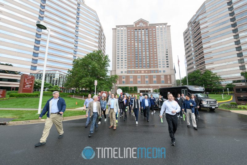 Tysons walking group in front of the Ritz Carlton in Tysons ©TimeLine Media