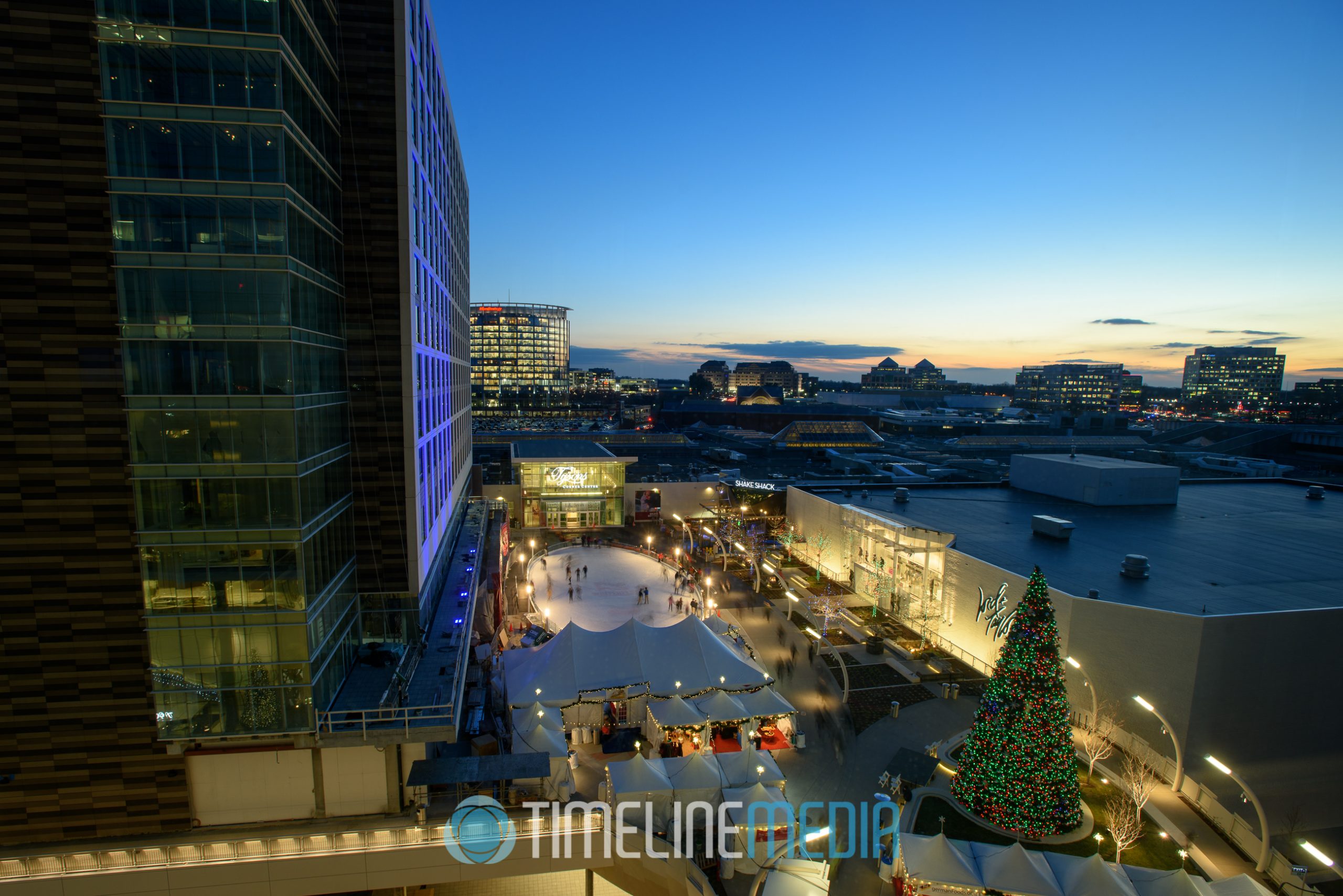 The Plaza at Tysons Corner Center during the holidays  