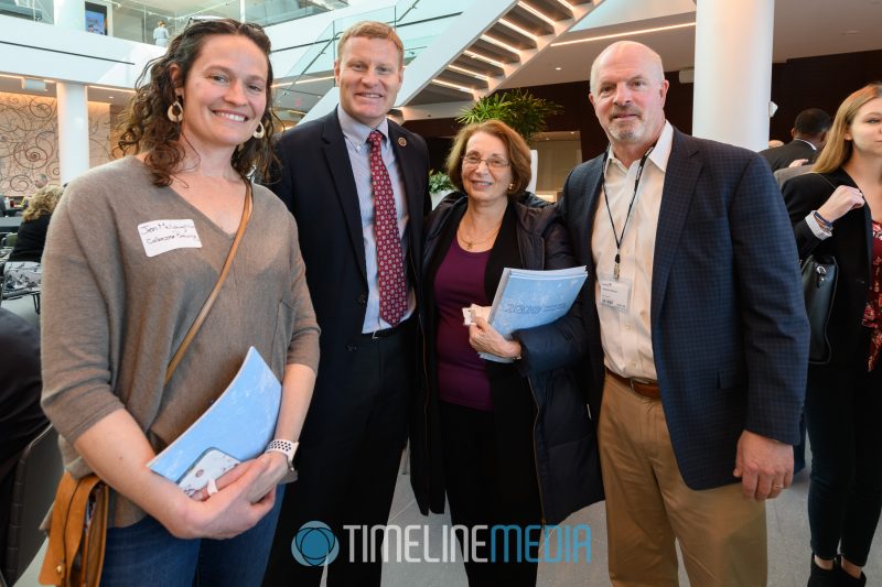 Networking at the atrium in the Capital One HQ for a Tysons Partnership event ©TimeLine Media