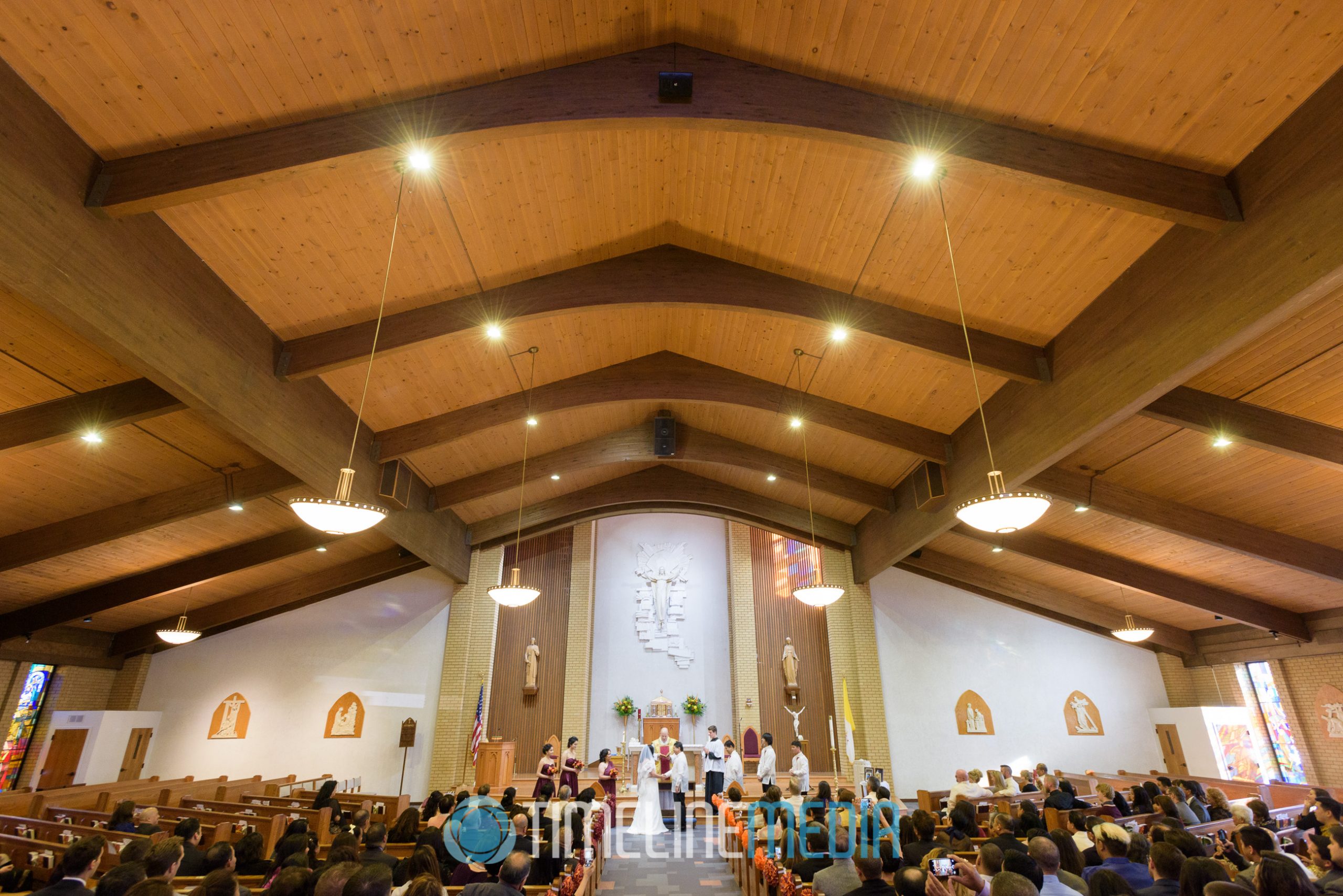 Jo and Claro's wedding at Our Lady of Angels Church in Woodbridge, VA ©TimeLine Media