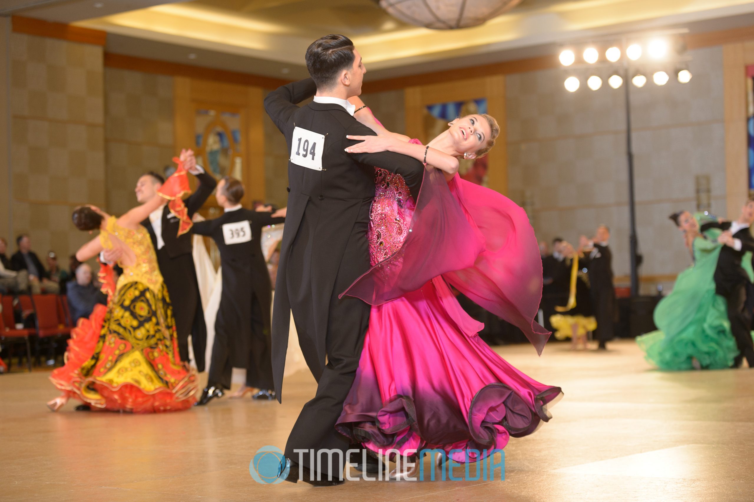 Colorful ballroom dresses - USA Dance competition ©TimeLine Media