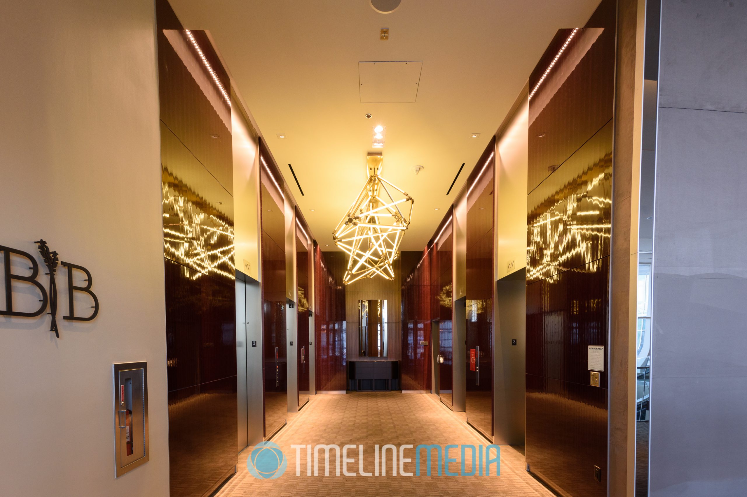 Hyatt chandelier and elevators ©TimeLine Media