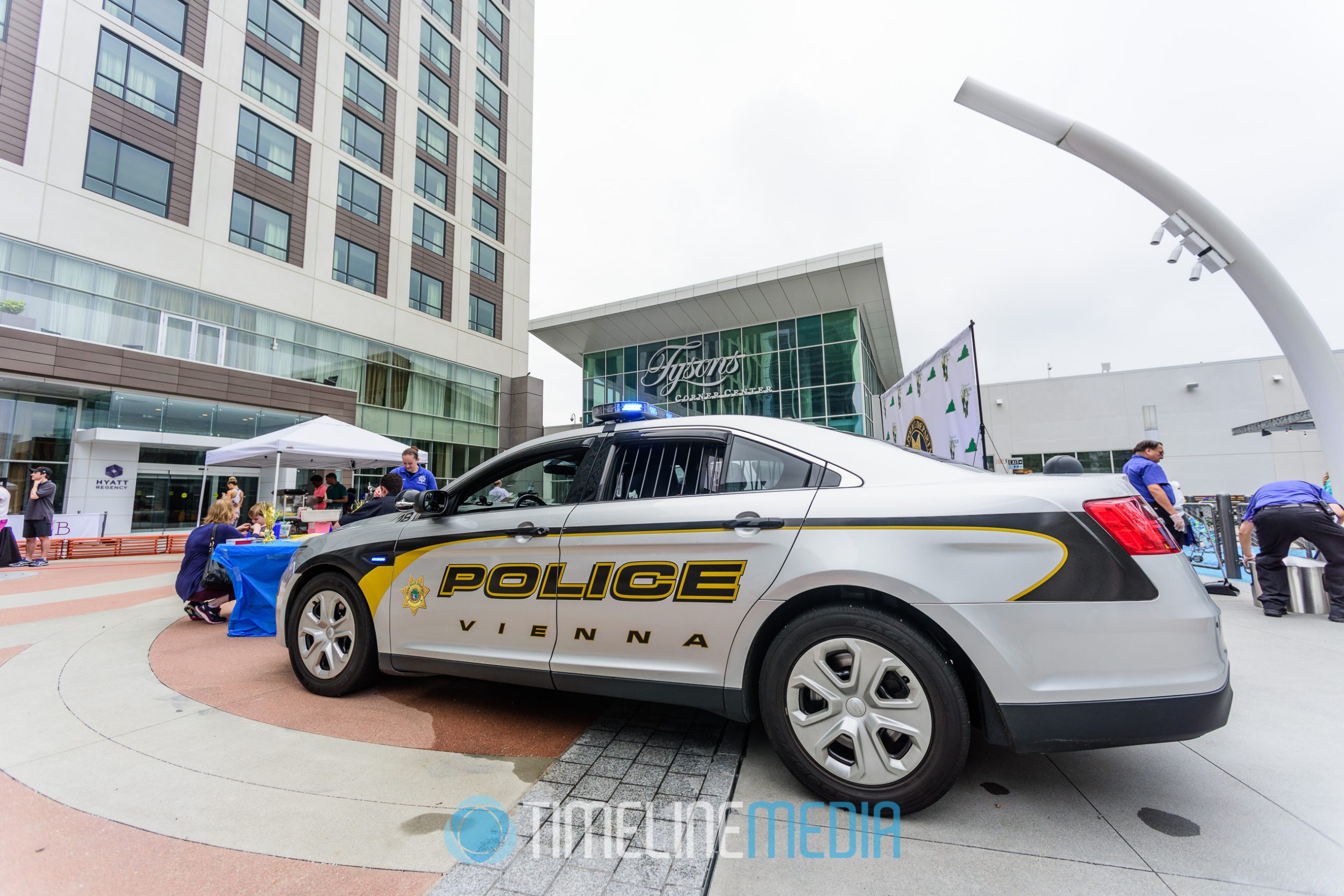 Vienna Virginia Police cruiser on the Plaza at Tysons Corner Center for 2016 First Reponders Day