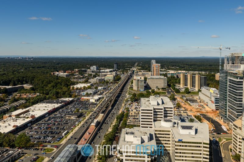 Route 7 and western Tysons from Lumen Rooftop ©TimeLine Media