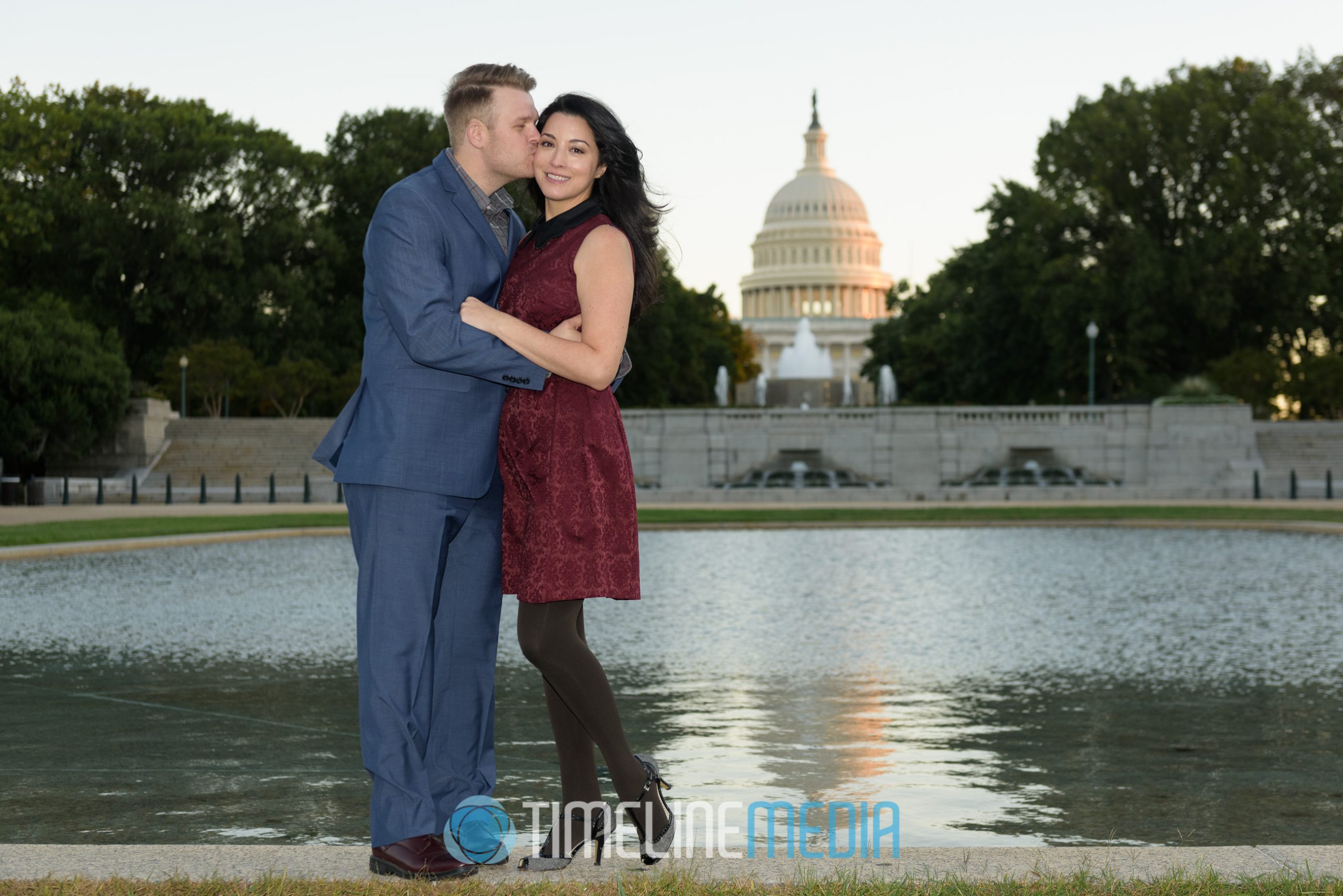 Engaged couple in front of the Capitol Building in Washington, DC ©TimeLine Media