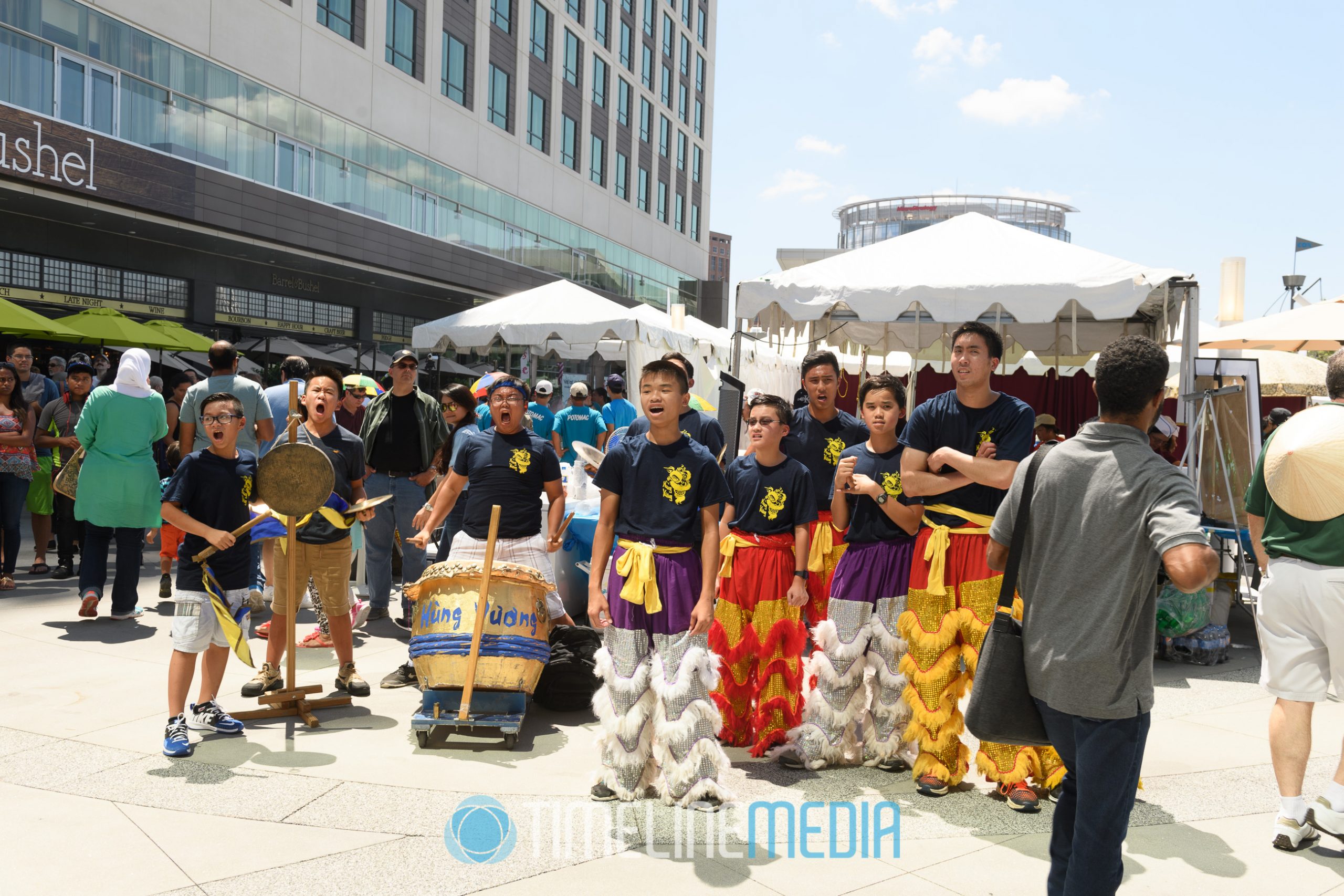 Drummers performing at VietFest on the Plaza at Tysons Corner Center