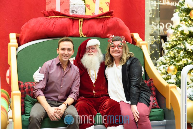 Tommy, Santa, and Jen at the HGTV Santa HQ set at Tysons Corner Center
