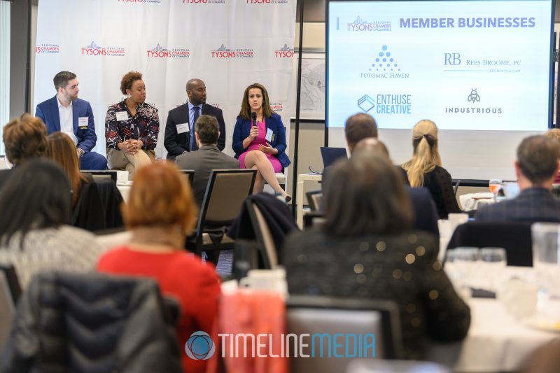 Kevin Schafer, Tammy White, Reggie Holmes, Mariam Tadros - panel at the Tysons Chamber ©TimeLine Media