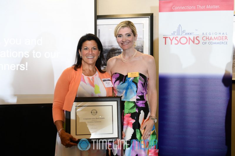 Corporate Give Back Leader award given to Acumen Solutions by the Tysons Chamber ©TimeLine Media