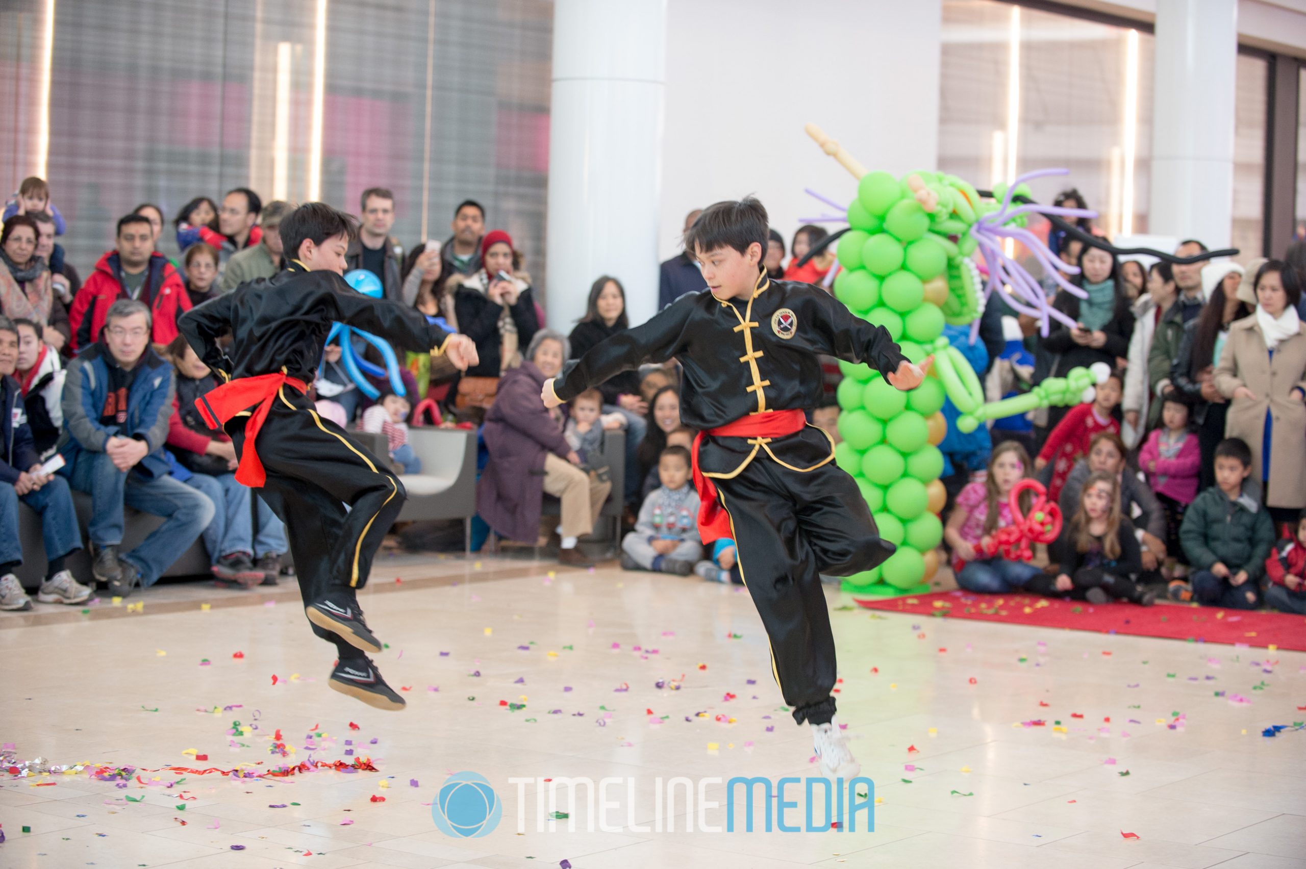 Martial artists performing at Tysons Corner Center Concourse ©TimeLine Media