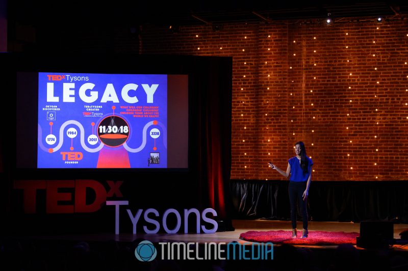 Kasha Patel speaking at a TEDx event at the State Theater in Falls Church ©TimeLine Media