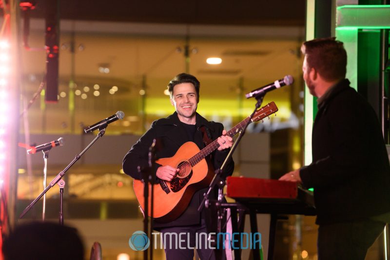 Kris Allen performs at the 2019 Christmas Tree Lighting event on the Plaza