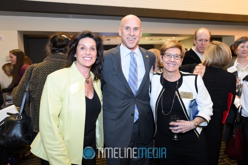 Angela Inzerillo - Impact Business Solutions, Brad Edwards - GMU and Peg McDermott - COGO Interactive at a Tysons Chamber mixer ©TimeLine Media