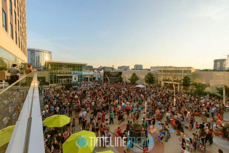 The Plaza with a crowd during the 2018 Summer Concert Series 