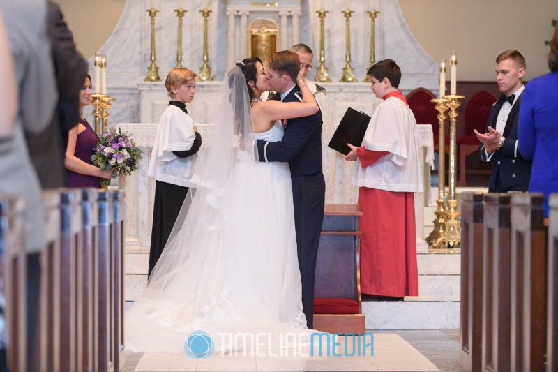 Frances and Carlo Wedding First kiss - Frances and Carlo's wedding in Alexandria, VA ©TimeLine Media