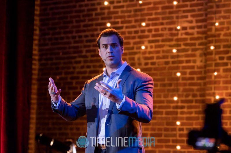 Ben Utecht speaking at a TEDx event at the State Theater in Falls Church ©TimeLine Media