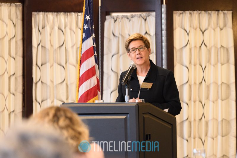Peg McDermott - Chair of the Tysons Chamber speaking at the Board Installation breakfast at the Tower Club ©TimeLine Media