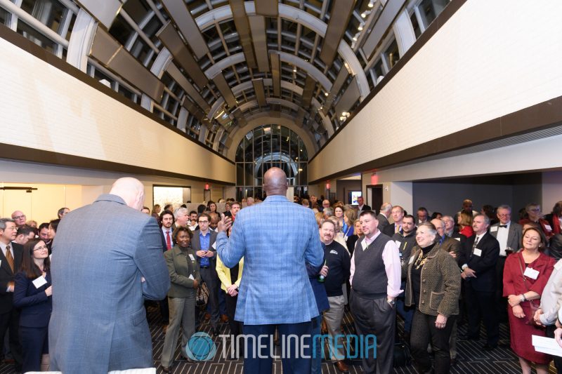 Washington Redskins running back Darrel Green speaking at the Tysons Tower Club at a Tysons Chamber 2017 January mixer ©TimeLine Media