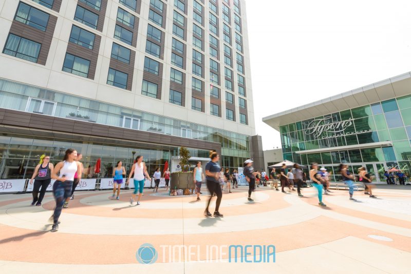 Group working out during a Zumbathon - Tysons Corner Center Plaza ©TimeLine Media