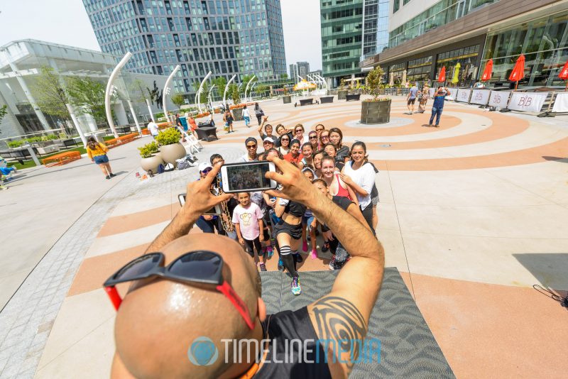 Group selfie after the ArmorUp Zumba event on the Plaza at Tysons Corner Center ©TimeLine Media