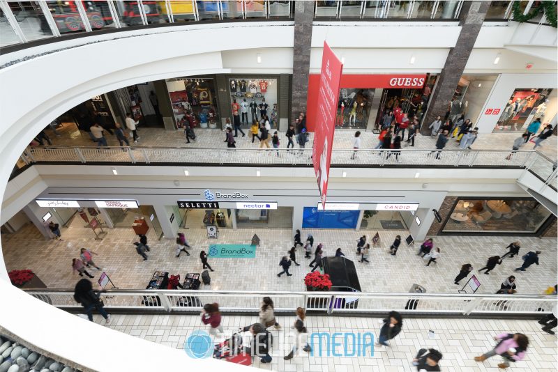 BrandBox area at Tysons Corner Center with a heavy shopping crowd