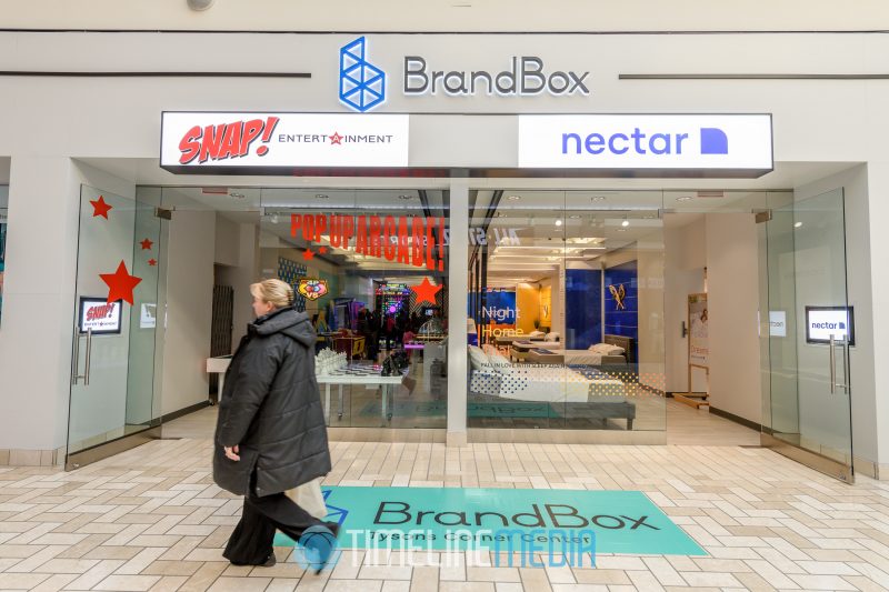 BrandBox area at Tysons Corner Center with the SNAP! Entertainment and Nectar locations