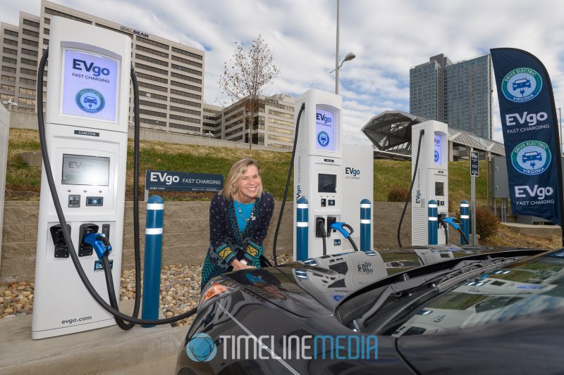 Cathy Zoi, CEO of EVgo at the Pike 7 ribbon cutting ceremony ©TimeLine Media