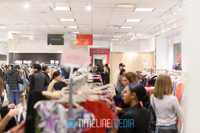 Shoppers going through Rent the Runway temporary location in Tysons Corner Center