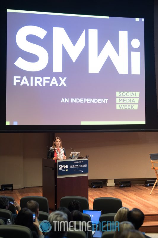 Sarah Fraser hosting the Social Media Week in Fairfax event in Tysons, VA ©TimeLine Media