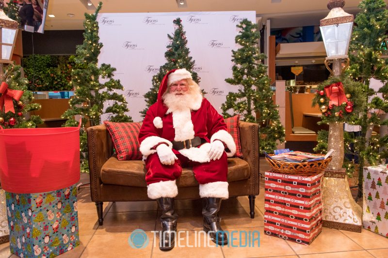 Santa at a set in the Food Court at Tysons Corner Center