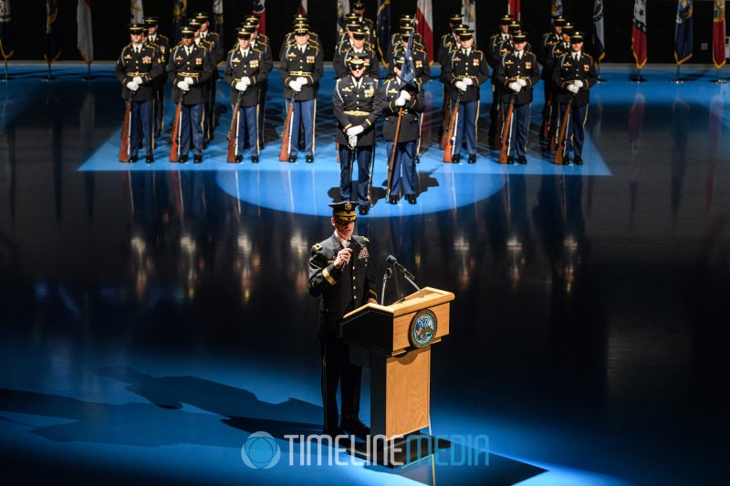 Commandant speaking at the ceremony at Fort Myer, Virginia ©TimeLine Media