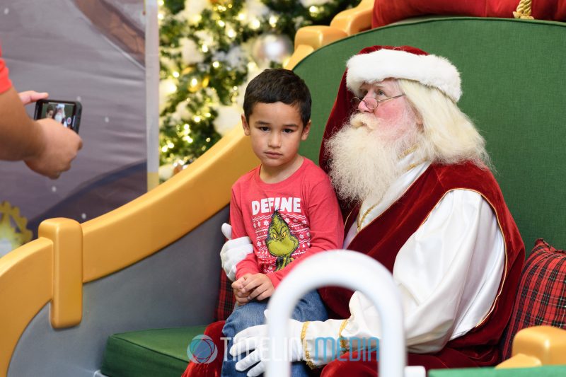 Visitng Santa at his set during the Wounded Warrior Project event in Tysons Corner Center
