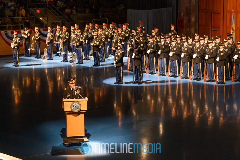 Base commander speaking at the retirement ceremony at Fort Myer, VA ©TimeLine Media