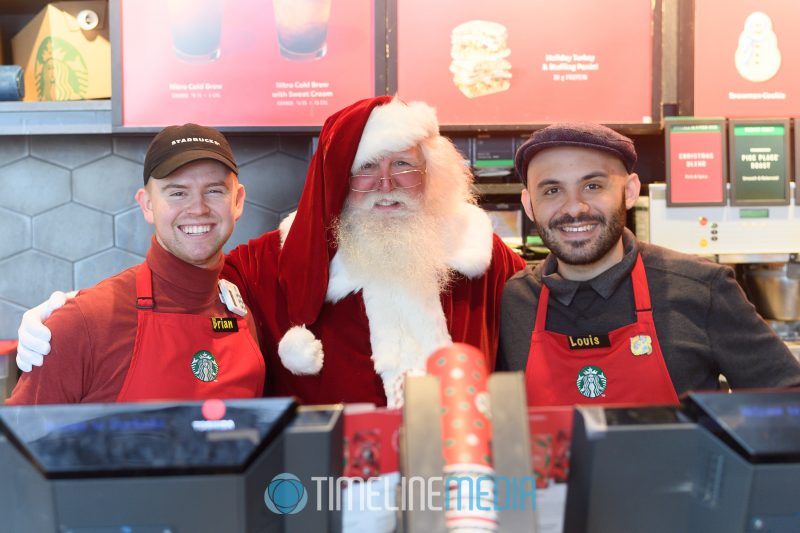 Starbucks getting some lunchtime help from Santa at their Tysons Corner Center location