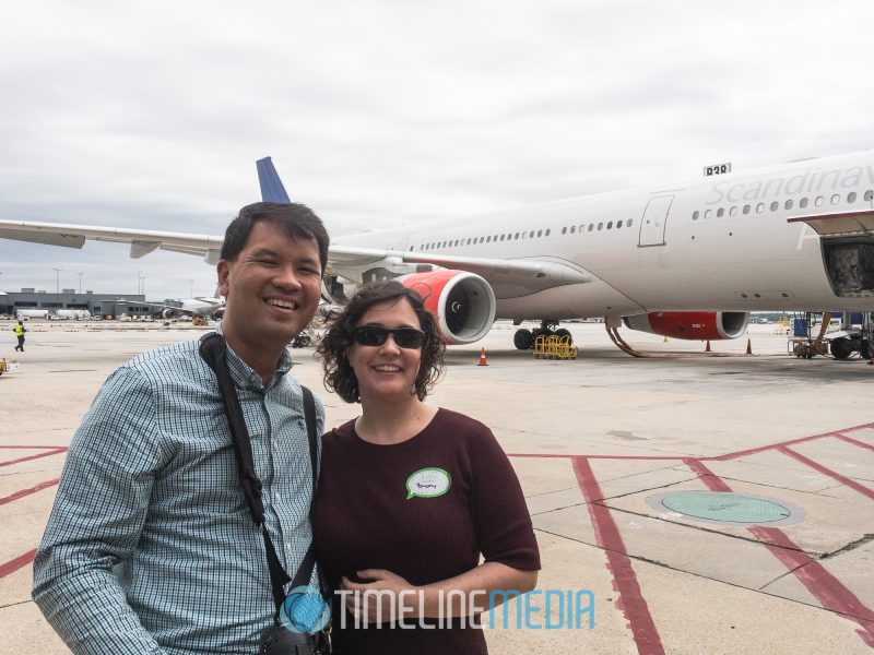 Me and my wife on the tarmac at Dulles - photo by Jae Robinson