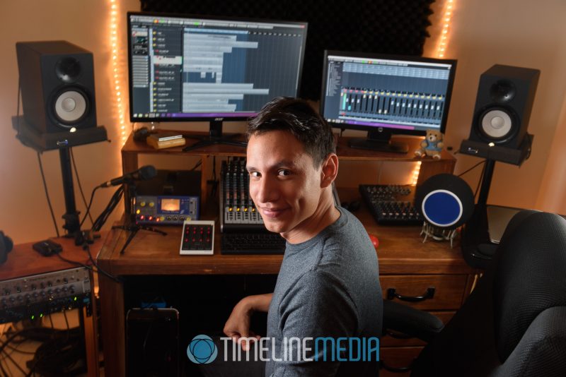 Josh at his main workstation at Mix It Studios ©TimeLine Media Fairfax Location Headshots