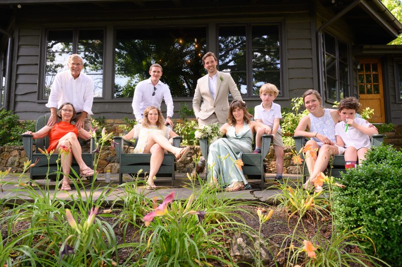 Ashwood and Julie with their family after their summer wedding in Paris, Virginia ©TimeLine Media