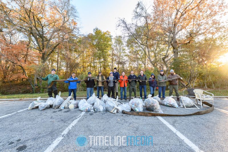 Colonial Pipeline team with trash they removed from the Anacostia River ©TimeLine Media